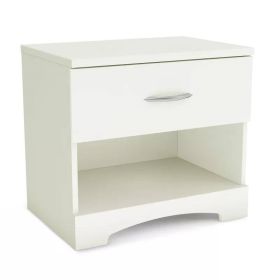 Modern 1 Drawer Nightstand End Side Table Storage in White