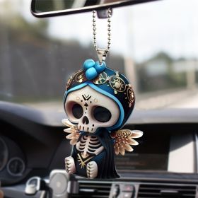 1pc Winged Skull Halloween Car Pendant Car Interior Decoration Holiday Decoration Pendant Christmas Tree Decoration Keychain Gift