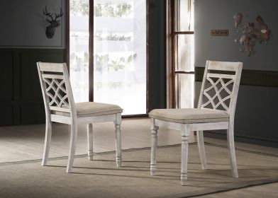 Havanna Set of 2 Off White 19" Wide Contemporary Fabric Chair with Cushion