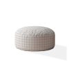 Indoor PLAIDO Light Grey Round Zipper Pouf - Cover Only - 24in dia x 20in tall