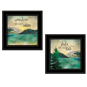 "Lake / Sunshine" 2-Piece Vignette by Marla Rae, Black Frame