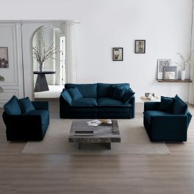 3 Piece Sofa Set with Arm Pillows and Toss Pillows , Sofa Set Include 2- Piece of Arm Chair and One 2-seat Sofa, Space Saving Casual Sofa Set for Livi