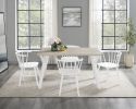 Alwynn White and Natural Wood 5-piece Dining Set, Dining Table with 4 Stylish Chairs