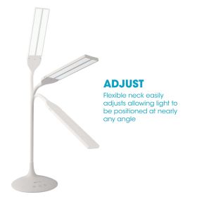 Wellness Series Pivot LED Desk Lamp with Dual Shades, Touch Activated Controls, Gradual Dimmer