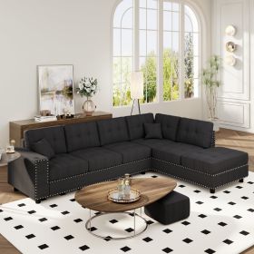 U_Style 109.2''L-shaped Modular Sectional Sofa with Removable Back Cushions and 2 Pillows, Suitable for Living rooms, Offices, and Apartments