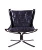 Carney Accent Chair; Vintage Blue Top Grain Leather