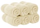 Luxury Hand Towels Turkish Cotton for Hotel Spa Bathroom Towel 16x30 inch 6 Pack Beige Color