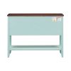 TREXM Cambridge Series Ample Storage Vintage Console Table with Four Small Drawers and Bottom Shelf for Living Rooms, Entrances and Kitchens (Retro Bl