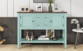 TREXM Cambridge Series Ample Storage Vintage Console Table with Four Small Drawers and Bottom Shelf for Living Rooms, Entrances and Kitchens (Retro Bl