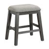 Gray Finish 5pc Counter Height Set Multifunctional Counter Height Table with 4 Stools Gray Chenille Upholstery Nailhead Trim Dining Room Furniture