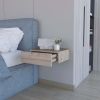 Wesley Light Gray Wall-Mounted Floating Nightstand