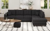 U_Style 109.2''L-shaped Modular Sectional Sofa with Removable Back Cushions and 2 Pillows, Suitable for Living rooms, Offices, and Apartments