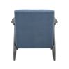 Casual Transitional Accent Chair 1pc Blue Fabric Upholstery Dark Gray Frame Solid Wood Living Room Furniture