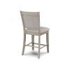 Farmhouse Style 2pc Antique Grey Finish Counter Height Chair Bar Stool Footrest Upholstered Back Seat Wooden Dining Room Furniture