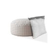 Indoor PLAIDO Light Grey Round Zipper Pouf - Cover Only - 24in dia x 20in tall