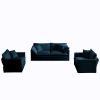 3 Piece Sofa Set with Arm Pillows and Toss Pillows , Sofa Set Include 2- Piece of Arm Chair and One 2-seat Sofa, Space Saving Casual Sofa Set for Livi