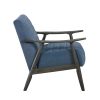 Casual Transitional Accent Chair 1pc Blue Fabric Upholstery Dark Gray Frame Solid Wood Living Room Furniture