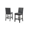 Biony Gray Fabric Counter Height Stools with Nailhead Trim, Set of 2