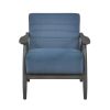 Casual Transitional Accent Chair 1pc Blue Fabric Upholstery Dark Gray Frame Solid Wood Living Room Furniture