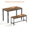 Dining Table Set, Bar Table with 2 Dining Benches, Kitchen Table Counter with Chairs, Industrial for Kitchen Breakfast Table, Living Room, Party Room,