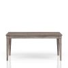 Rustic Gray Dining Table Two Storage Drawers and Leaf