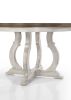 Havanna Vintage Walnut 47" Wide Contemporary Round Dining Table with Off White Colored Base