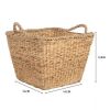 Square Tapered Water Hyacinth Basket, Set of 2