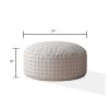 Indoor PLAIDO Light Grey Round Zipper Pouf - Cover Only - 24in dia x 20in tall