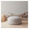 Indoor PLAIDO Light Grey Round Zipper Pouf - Cover Only - 24in dia x 20in tall