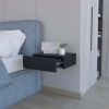 Wesley Black Wall-Mounted Floating Nightstand