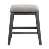 Gray Finish 5pc Counter Height Set Multifunctional Counter Height Table with 4 Stools Gray Chenille Upholstery Nailhead Trim Dining Room Furniture