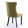 Nikki Collection Modern, High-end Tufted Solid Wood Contemporary Velvet Upholstered Dining Chair with Wood Legs Nailhead Trim 2-Pcs Set,Olive-Green,SW