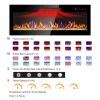 60 inch recessed ultra thin tempered glass front wall mounted electric fireplace with remote and multi color flame & emberbed, LED light heater