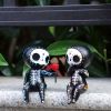 2pcs Sugar Head Doll, Resin Decoration Crafts Halloween Skull Couple Statue Resin Ornament,Valentine's Day, Room Decor, Home Decor,Halloween Room Deco