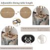 TREXM Farmhouse Round Extendable Dining Table with 16" Leaf Wood Kitchen Table (Oak Natural Wood + Antique White)