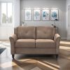 Fashionable living room sofa for 3 people, Brown velvet fabric