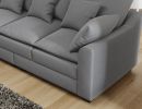 2 Pieces Sofa Couch 3-Seater and Loveseat with Pillows Polyester Upholstered Duck Down Filled Cushion Sofa Set for Living Room Apartment,Grey