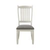 Antique White Finish Dining Side Chairs Set of 2pc Fabric Upholstered Casual Style Dining Room Furniture