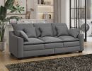 2 Pieces Sofa Couch 3-Seater and Loveseat with Pillows Polyester Upholstered Duck Down Filled Cushion Sofa Set for Living Room Apartment,Grey