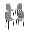 Dining Chairs Set of 4, Modern Kitchen Dining Room Chairs, Velvet Dining Chair Upholstered Cushion Seat and Sturdy Metal Legs