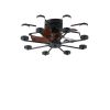 21.7 inch Ceiling Fan Light - Windmill-shaped Flush Mount Ceiling Fan with Light with Remote Control and Timer,Black