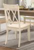 Casual White Finish Side Chairs Set of 2 Pine Veneer Transitional Double-X Back Design Dining Room Furniture