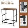 20 Inch Height Industrial Nightstand with 2 Pull-out Fabric Drawers