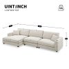 [VIDEO provided][New]134*54"Oversized Corduroy Sectional Sofa,L Shaped Cloud Couch with USB Charging Port,Cup Holder,Deep Seat Sofa Bed with 50" Chais