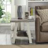 Athens Contemporary 3-Piece Wood Shelf Coffee Table Set in Weathered Gray and Beige