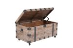 Antique Reclaimed Wood Gray Trunk Table And Side Table S/3 with Large Storage Dress Up Your Liviing Room