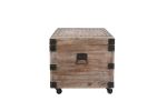 Antique Reclaimed Wood Gray Trunk Table And Side Table S/3 with Large Storage Dress Up Your Liviing Room