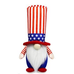 4th of July Patriotic Gnome Decorations;  Mr & Mrs USA Swedish Tomte Gnomes Plush Table Ornaments (Color: Red)