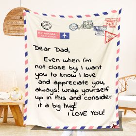 Envelope Blanket for Birthday Gifts for Mom Dad ; Mother's Day Father's Day Surprise (Color: Dad, size: 59*79 inch)