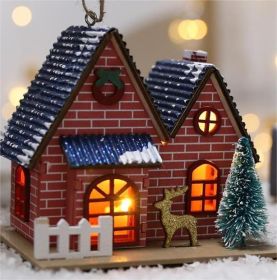 Creative Christmas Tree Blind Box Desktop Ornaments Wooden House Family Pendant (style: 3)